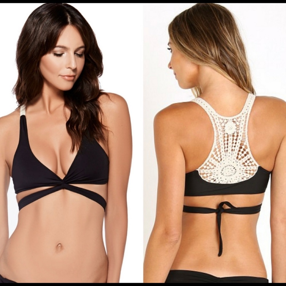 LSpace crochet wrap bikini top